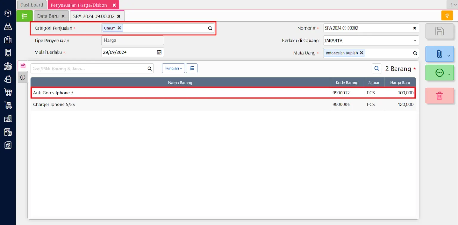 menyesuaikan harga jual
